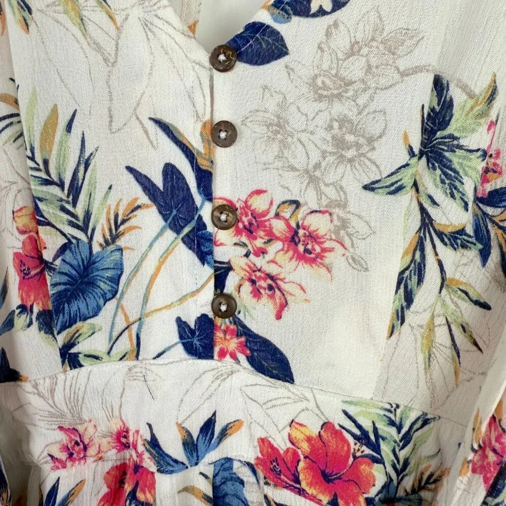 NWT American Eagle Floral Kimono Romper Dress Botanical Maxi Size 2 NEW - Picture 9 of 16